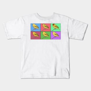 Warhol Birds - Yellow Warbler Kids T-Shirt